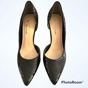Touch of Nina Sequins Black Pumps Size 7